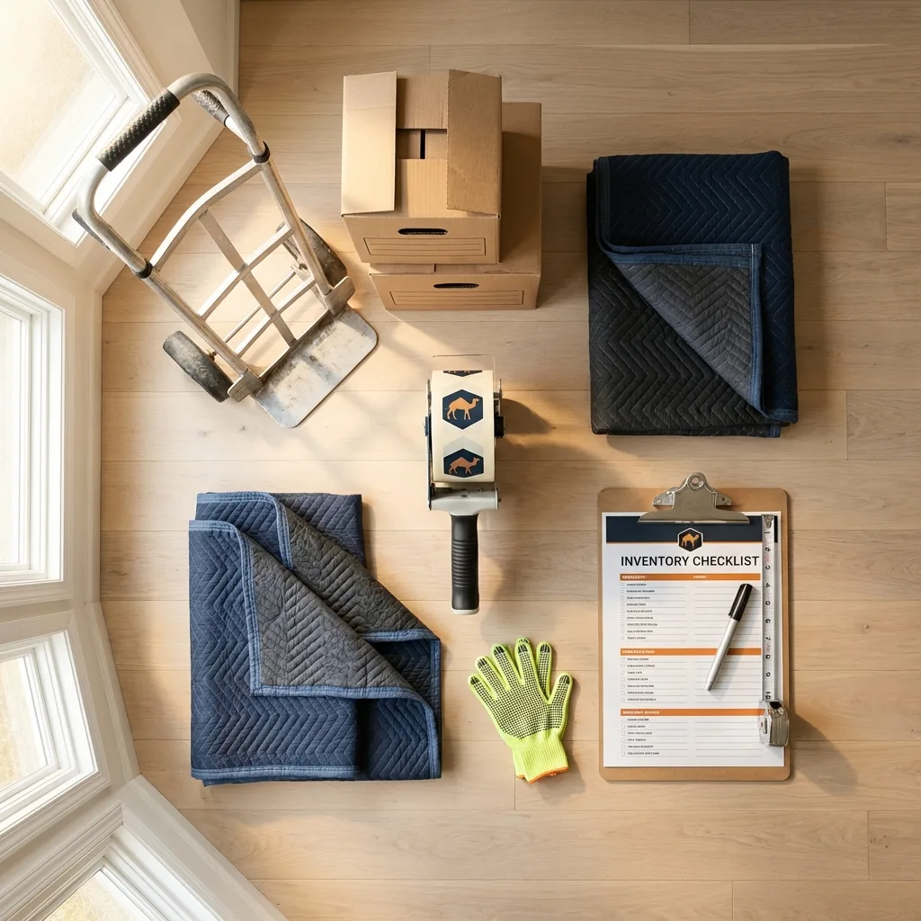 Professional moving supplies and packing materials layout for Thonotosassa residential relocations
